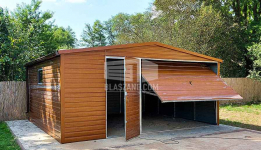 Garaż Blaszany 5x5 - Brama Rynny drewnopodobny dach dwuspadowy BL142 Zamość - zdjęcie 2