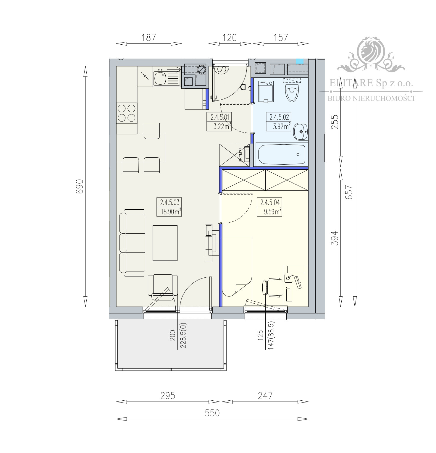 Piękne mieszkanie 2 pokojowe 36,63 z balkonem 4,26/Krzyki, Braterska Wrocław - zdjęcie 2