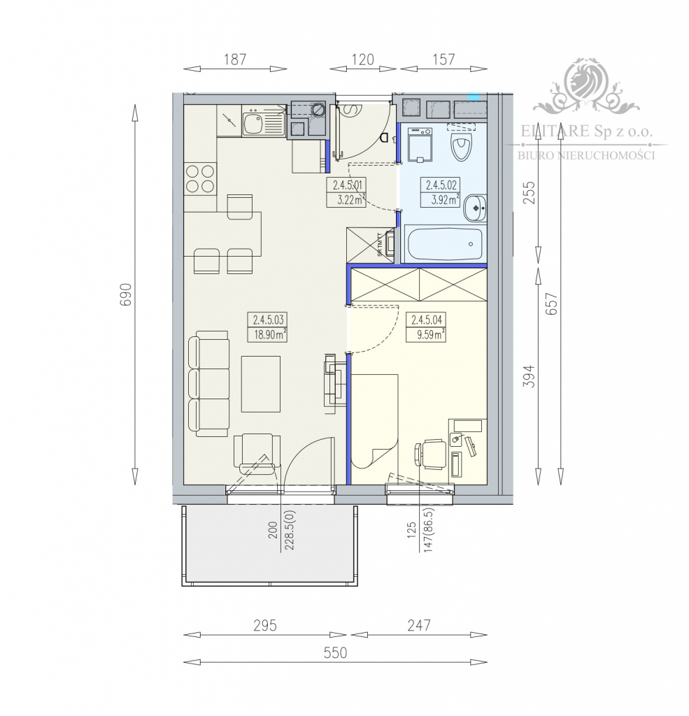 Piękne mieszkanie 2 pokojowe 36,63 z balkonem 4,26/Krzyki, Braterska Wrocław - zdjęcie 2