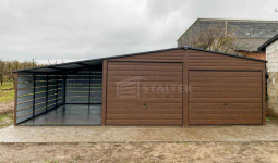 Garaż blaszany 6x6 + wiata 3x6 2x Brama uchylna rynny  Dach  ST109 Zielona Góra - zdjęcie 2