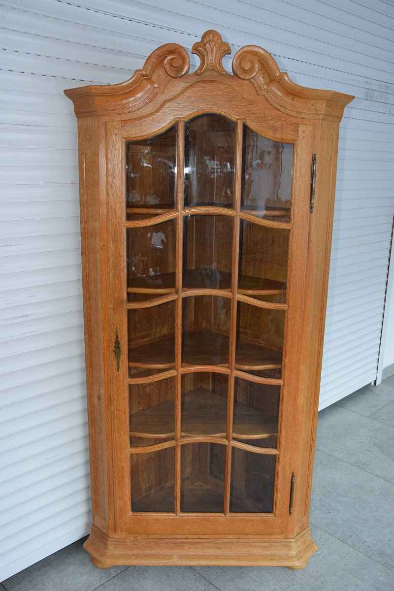 witryna narożna z drewna dębowego - jak nowa Olsztyn - zdjęcie 1