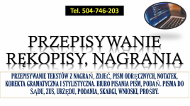 Przepisywanie tekstów, cennik , tel. 504-746-203. Pisanie pism, pisma Psie Pole - zdjęcie 3