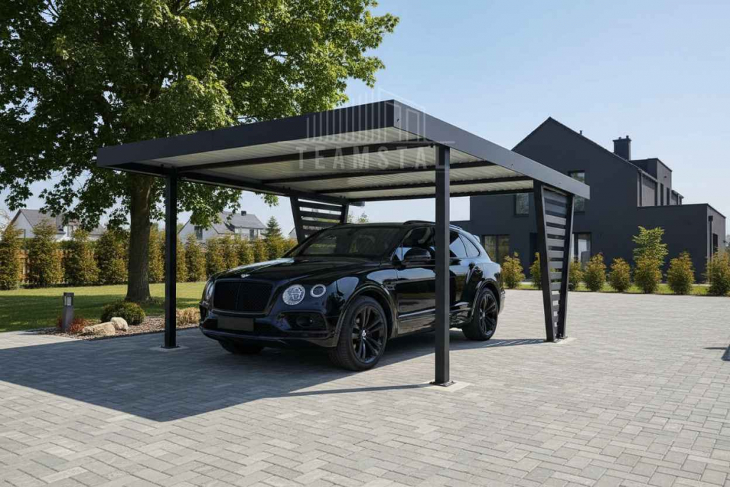 Carport V PREMIUM 4,5x5m Wypełnienie panelami Wiata samochodowa TS1256 Niepołomice - zdjęcie 3