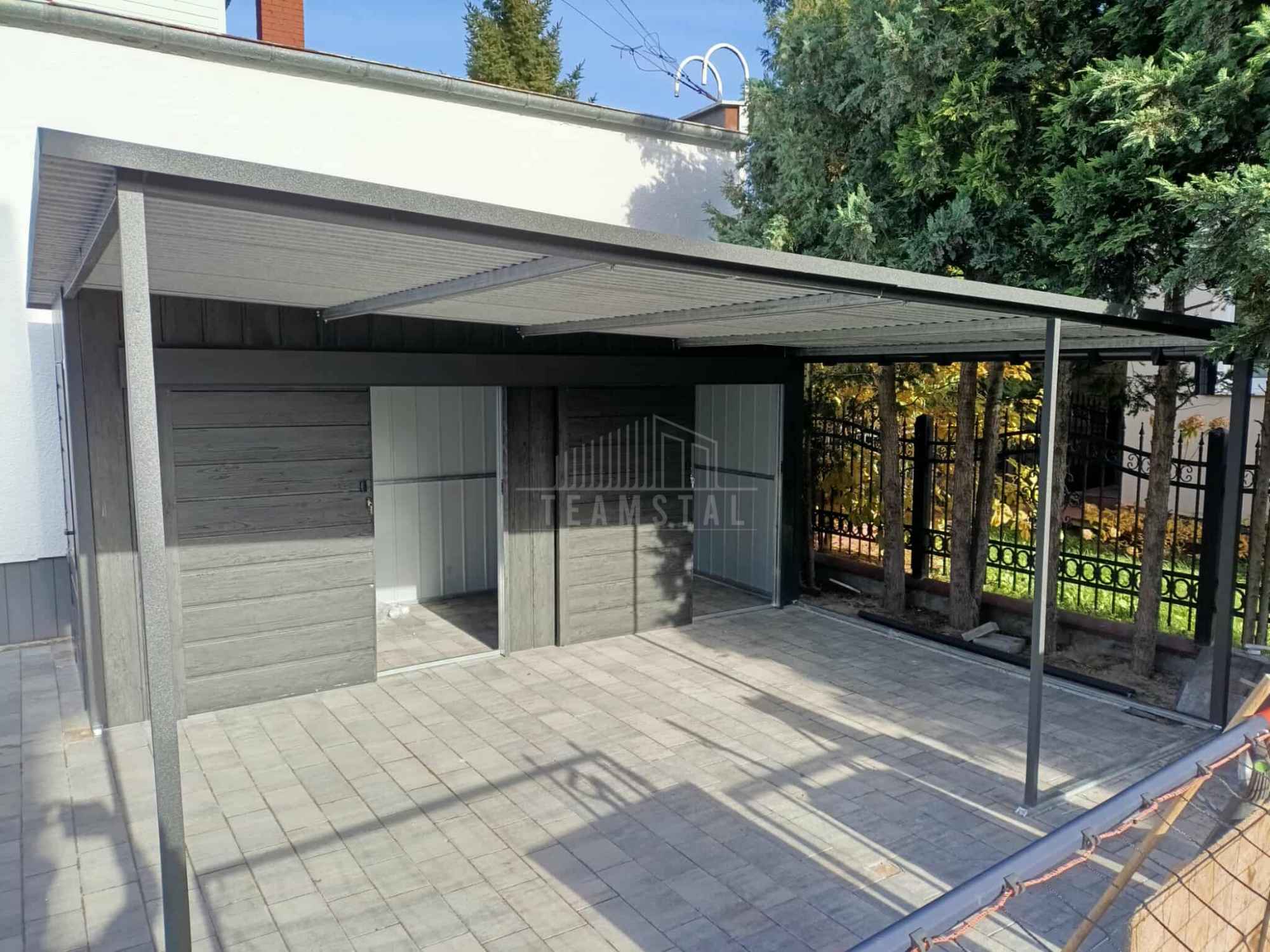 Schowek domek ogrodowy 1,7x5 + wiata 3,3m 2x drzwi TS1241 Śródmieście - zdjęcie 4