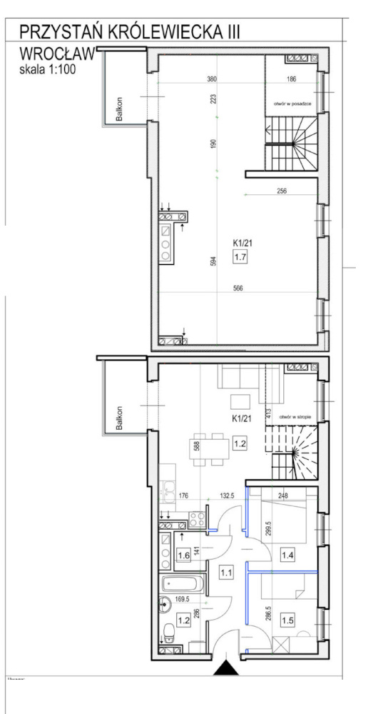 Mieszk.4 pok.dwupoziomowe o pow 95,76m2/ GOTOWE/Maślice Wrocław - zdjęcie 3