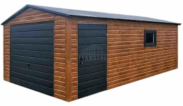 Garaż blaszany 4x6m brama  drzwi okno drewnopodobny dach TS1193