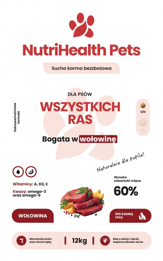 Nutrihealthpets sucha karma bezzbozowa dla psa 12kg. Lublin - zdjęcie 1