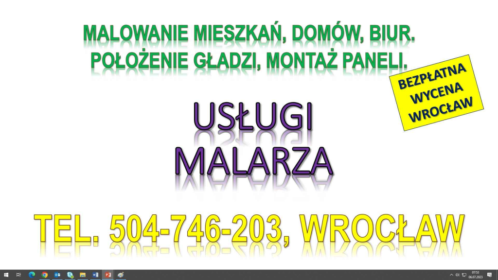 Malowanie mieszkań cennik, tel. 504-746-203. Wrocław. Usługi malowania Psie Pole - zdjęcie 3