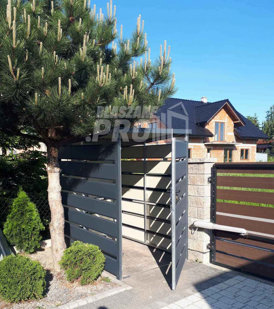 Wiata śmietnikowa spad tył 1x1,5m antracyt Schowek ogrodowy GP284 Łęczyca - zdjęcie 4