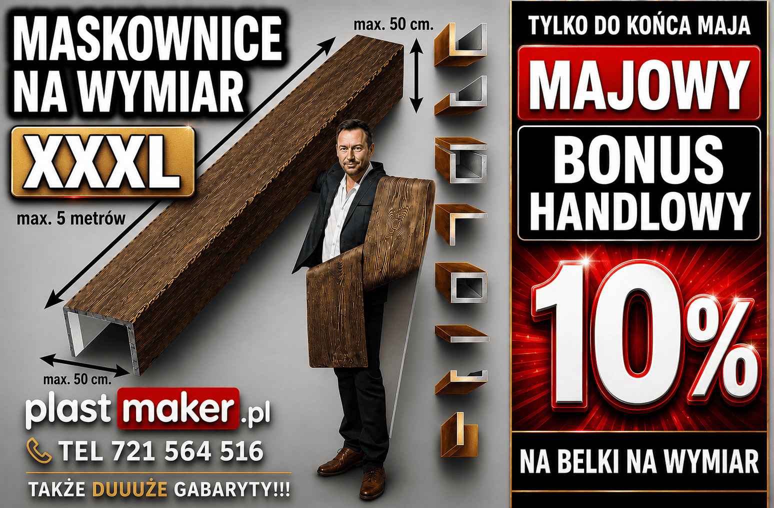 BONUS HANDLOWY 10 procent - tylko w maju na BELKI NA WYMIAR Bemowo - zdjęcie 1