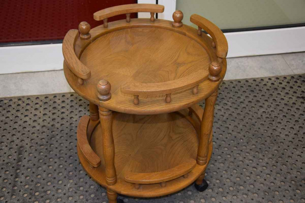 barek - stolik dębowy na kółkach - super stan Olsztyn - zdjęcie 1