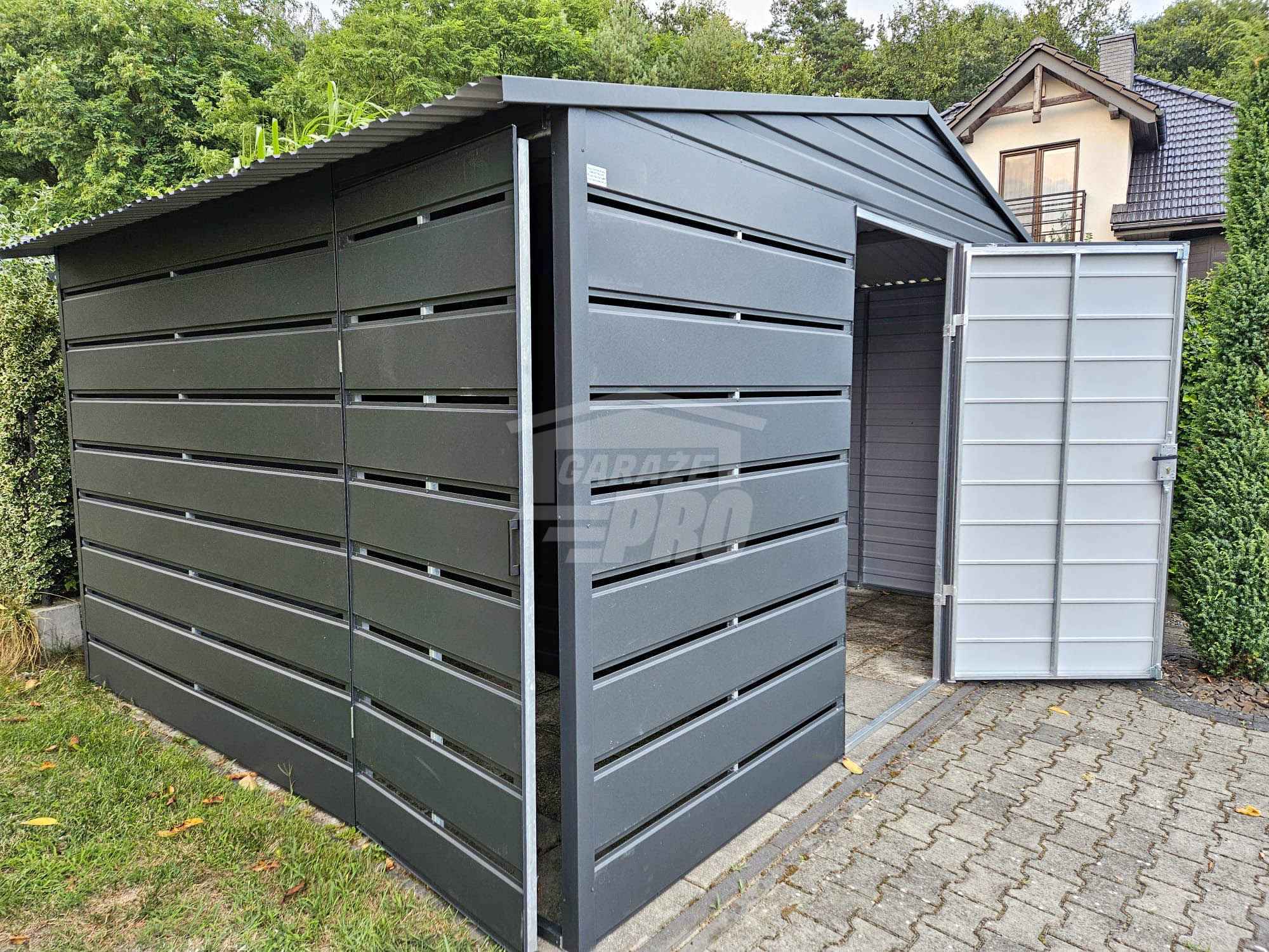 Schowek - Domek Ogrodowy 2,5x3,5 - wiata 1x3,5 drzwi okno dach  GP624 Toruń - zdjęcie 5