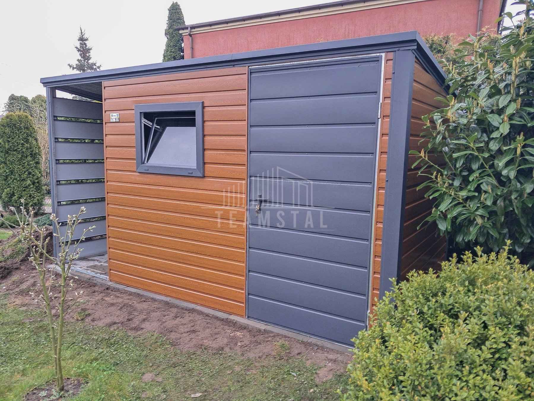 Schowek domek ogrodowy 2,5x2m + wiata 0,5m drzwi okno dach  TS1079 Gliwice - zdjęcie 3