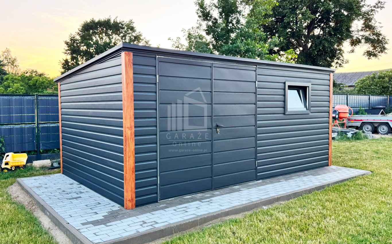Schowek - domek ogrodowy 5x3 m brama dwuskrzydłowa 2x okno dach ID1291 Konin - zdjęcie 4