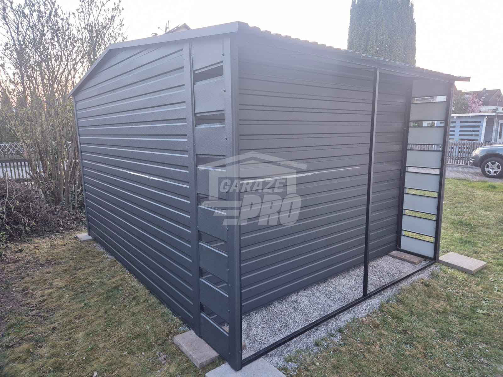 Schowek - domek ogrodowy  4x3,5 + wiata 0,5m Brama Dach GP602 Lidzbark Warmiński - zdjęcie 2