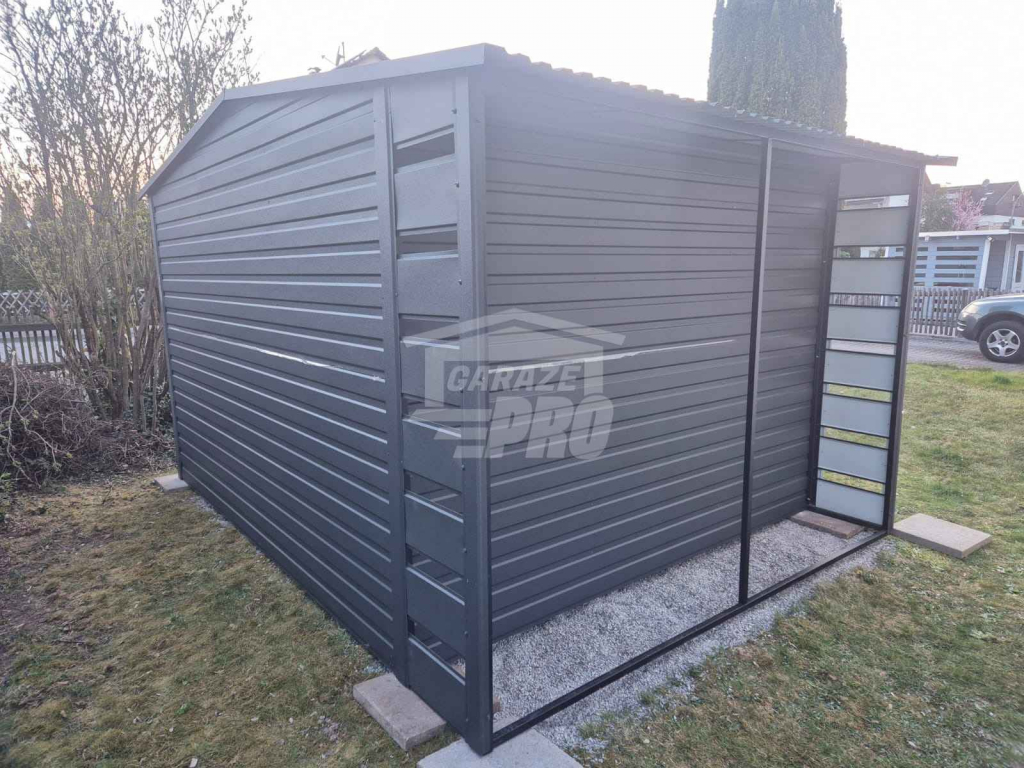 Schowek - domek ogrodowy  4x3,5 + wiata 0,5m Brama Dach GP602 Lidzbark Warmiński - zdjęcie 2