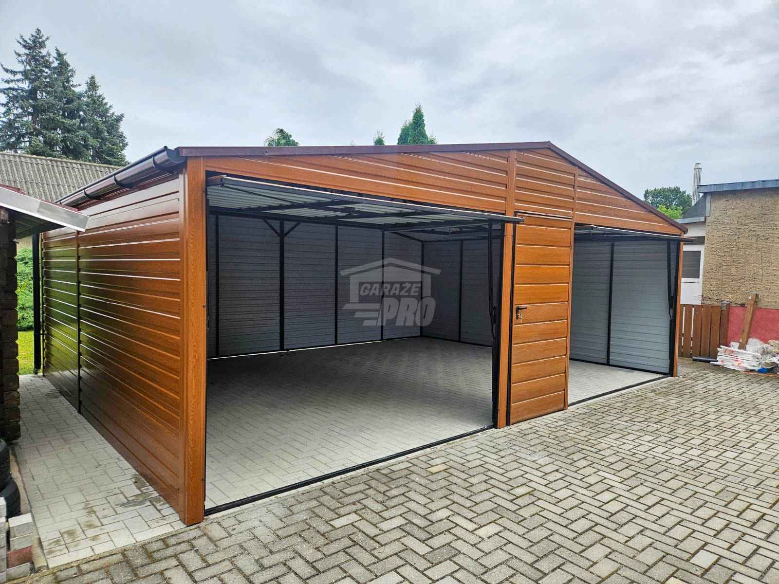 Garaż blaszany 7x6 Brama - drzwi - Dach dwuspadowy rynny GP598 Ciechanów - zdjęcie 2