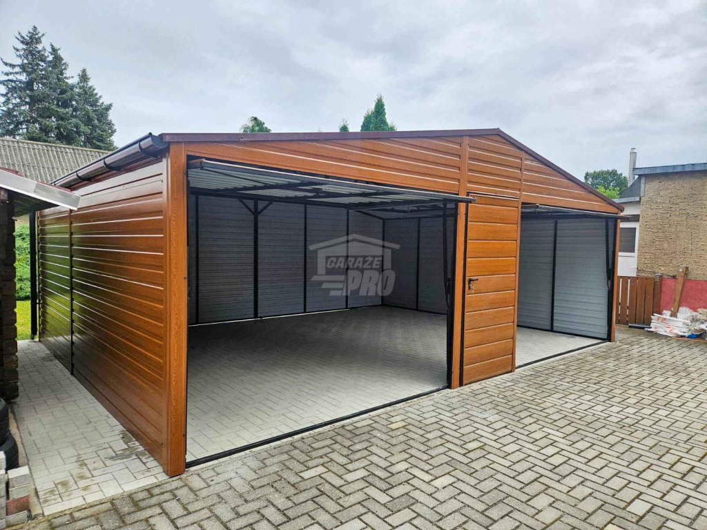 Garaż blaszany 7x6 Brama - drzwi - Dach dwuspadowy rynny GP598 Ciechanów - zdjęcie 2