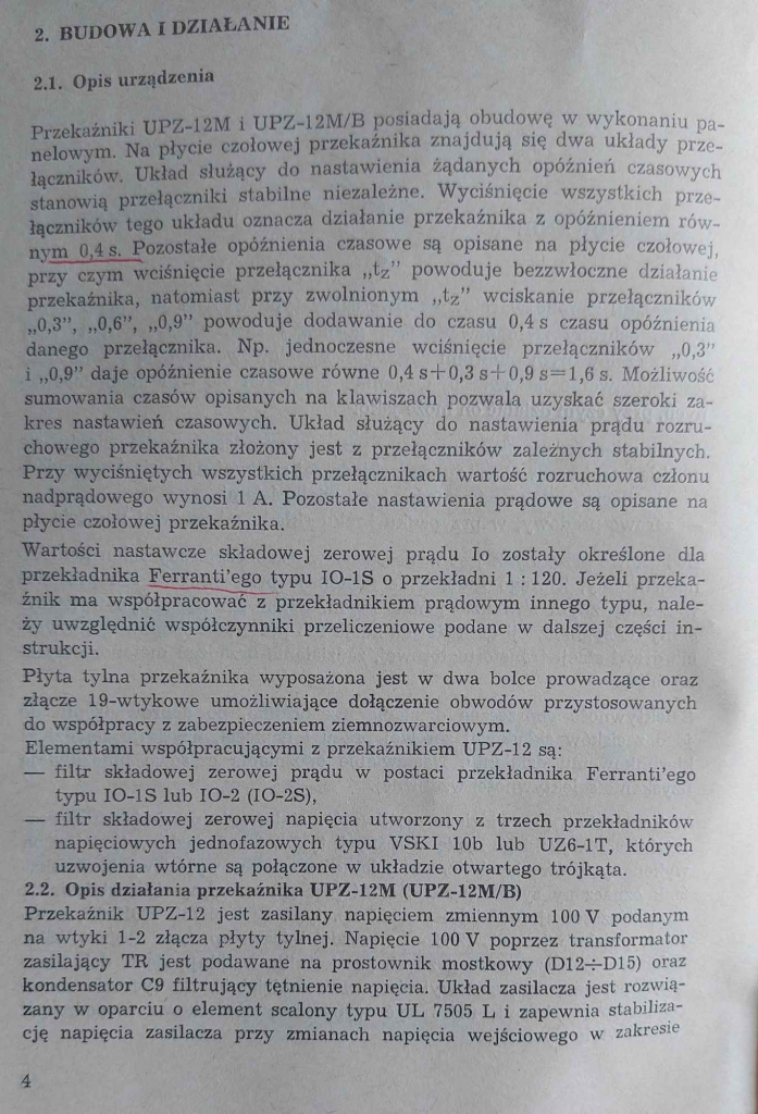 przekaźnik ziemnozwarciowy typ UPZ 12M/B Dąbrowa Górnicza - zdjęcie 6