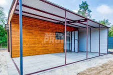 Garaż Blaszany 4x6m + Wiata 4x6m - Brama Uchylna - Okno - Drzwi GP431 Nysa - zdjęcie 2