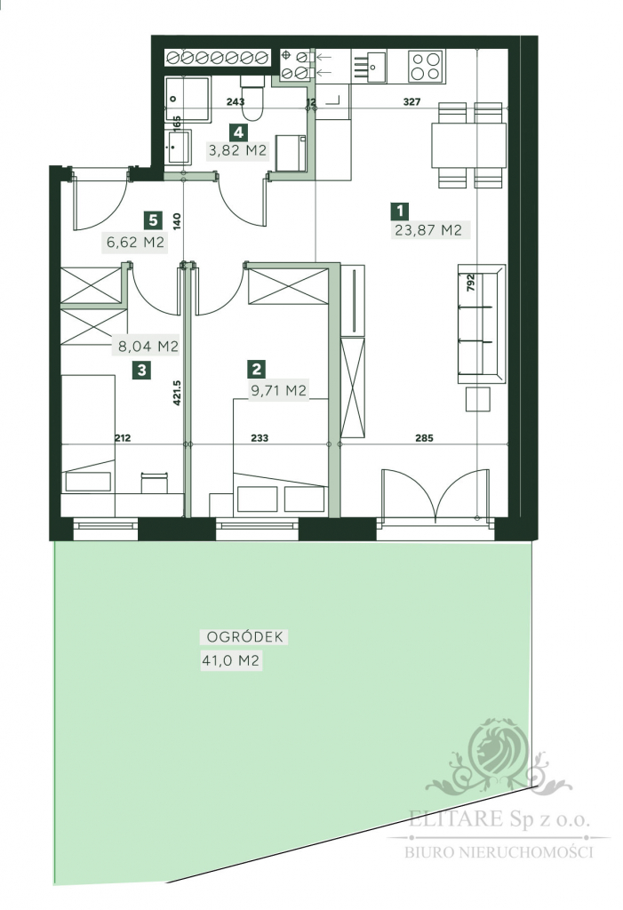 Mieszkanie 3pok. o pow 52,06m2 z ogrodem 41m2/ Żerniki Strachowicka Wrocław - zdjęcie 3