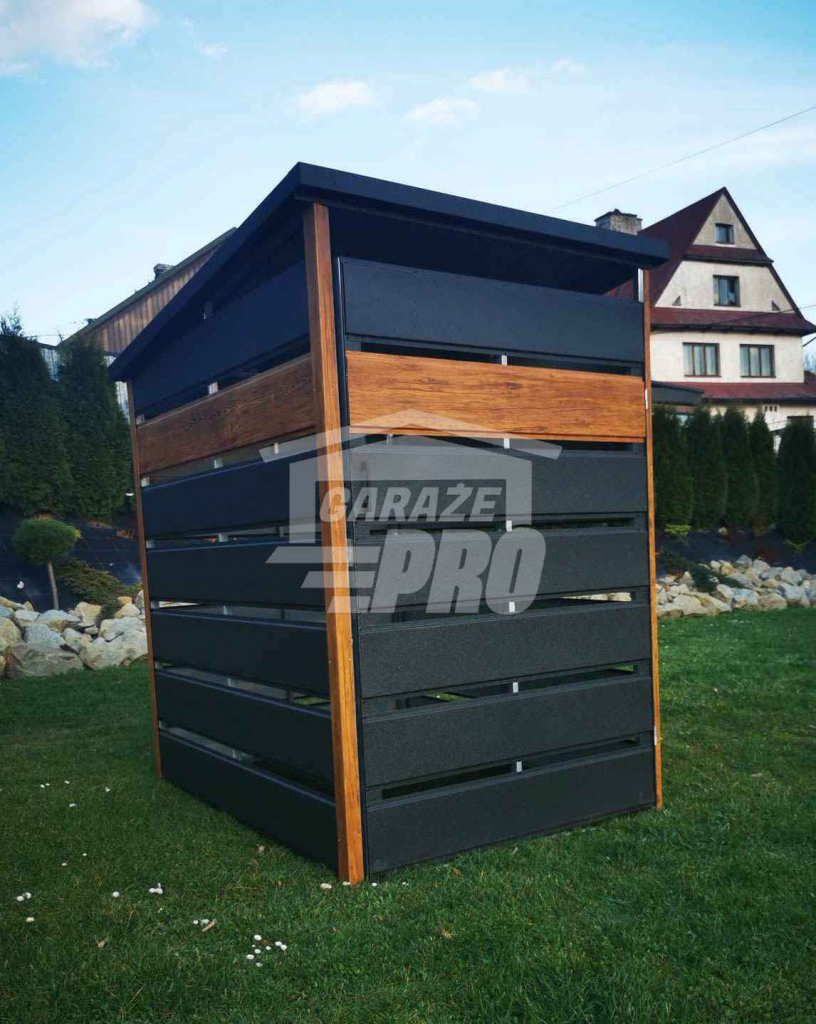 Wiata śmietnikowa spad tył 0,8x1,3m antracyt Schowek ogrodowy GP289 Gdynia - zdjęcie 2
