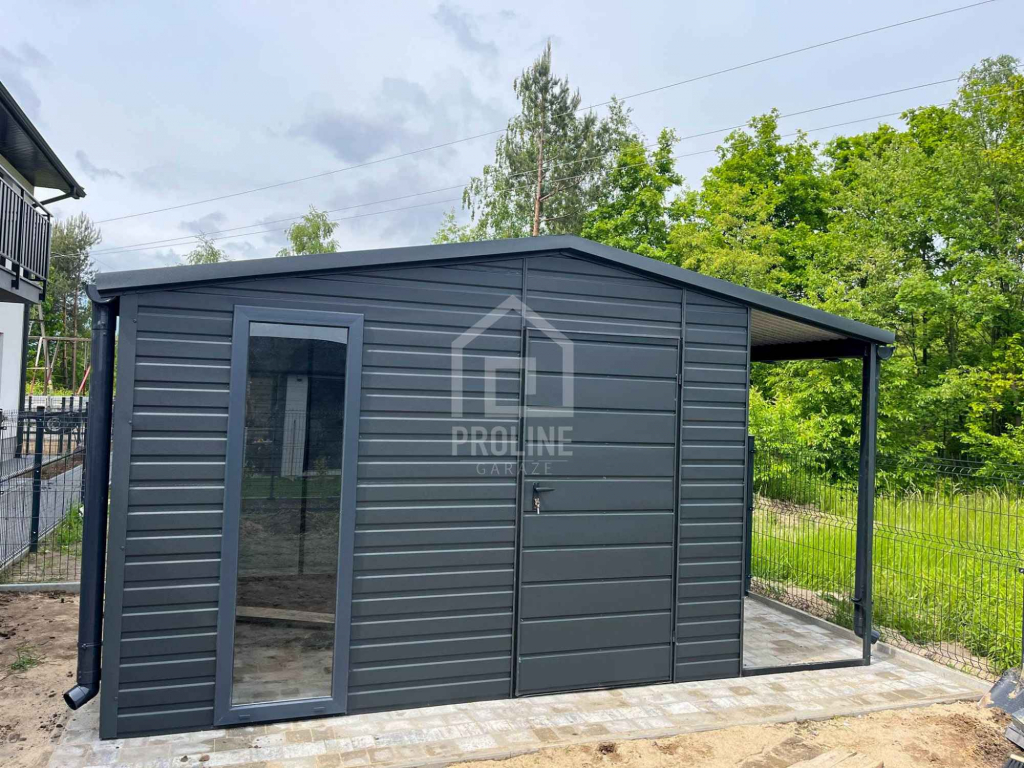 Schowek Domek Ogrodowy 4x2,5m +Wiata 1x2,5m Okno Drzwi rynny PLG165 Wołomin - zdjęcie 3