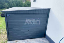 Garaż blaszany 3x9 2x Brama uchylna + antracyt  spad w bok GP191 Grunwald - zdjęcie 9
