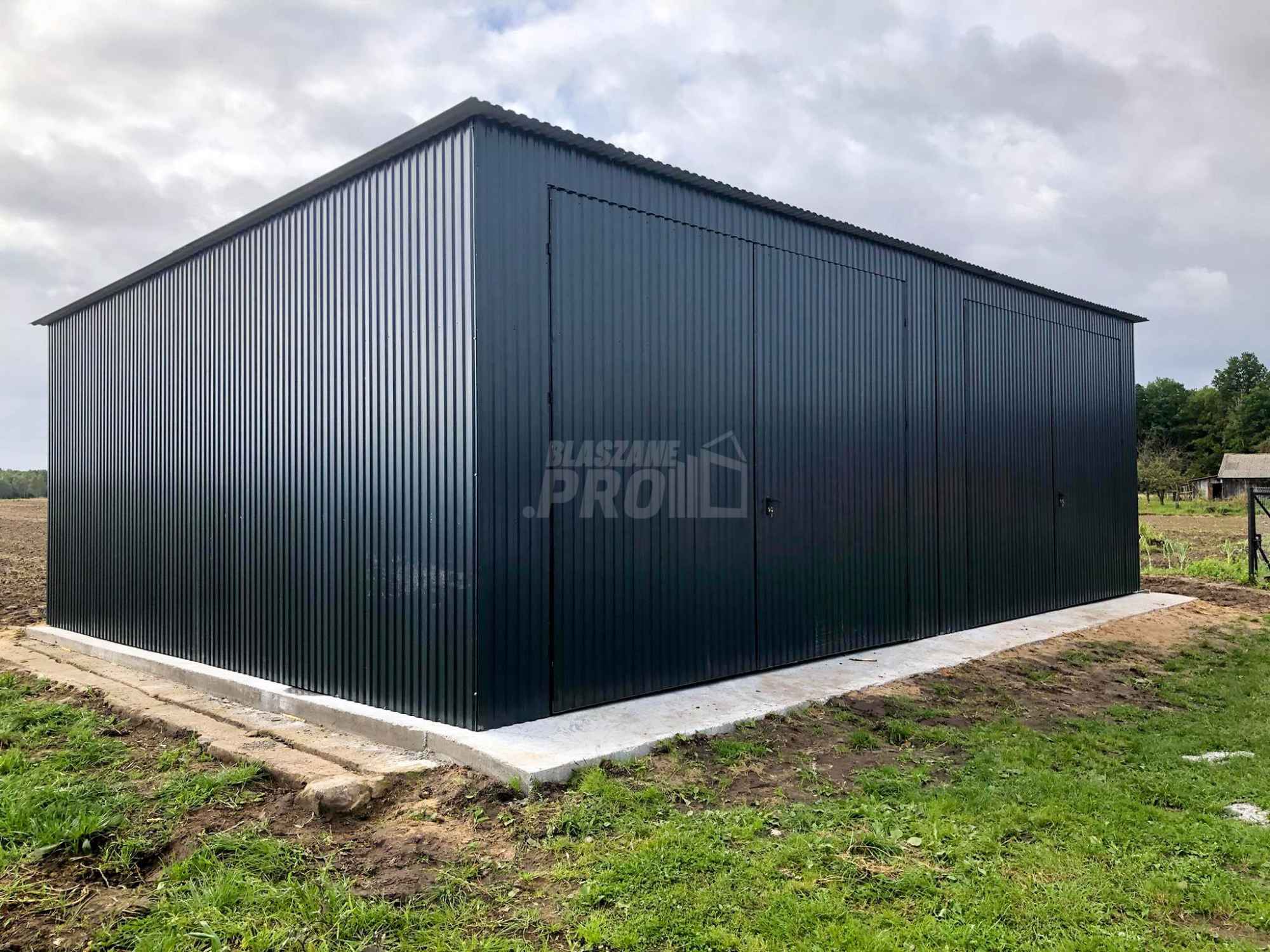 Hala Garaż blaszany 8x6 Brama dwuskrzydłowa x2 spad w tył GP142 Przasnysz - zdjęcie 5