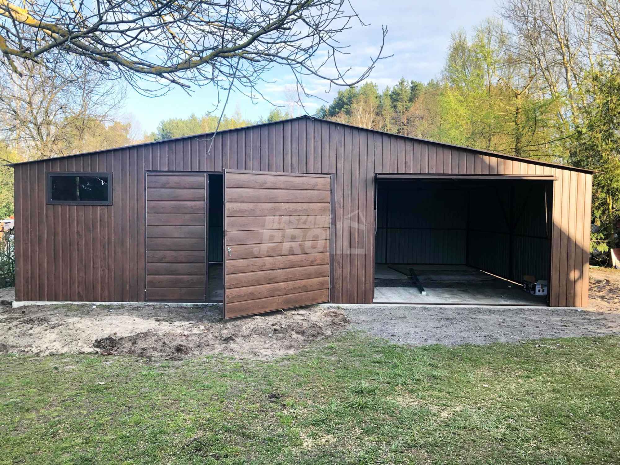 Garaż blaszany 9x6 2x Brama okno drewnopodobny Dach dwuspadowy GP137 Chełm - zdjęcie 10