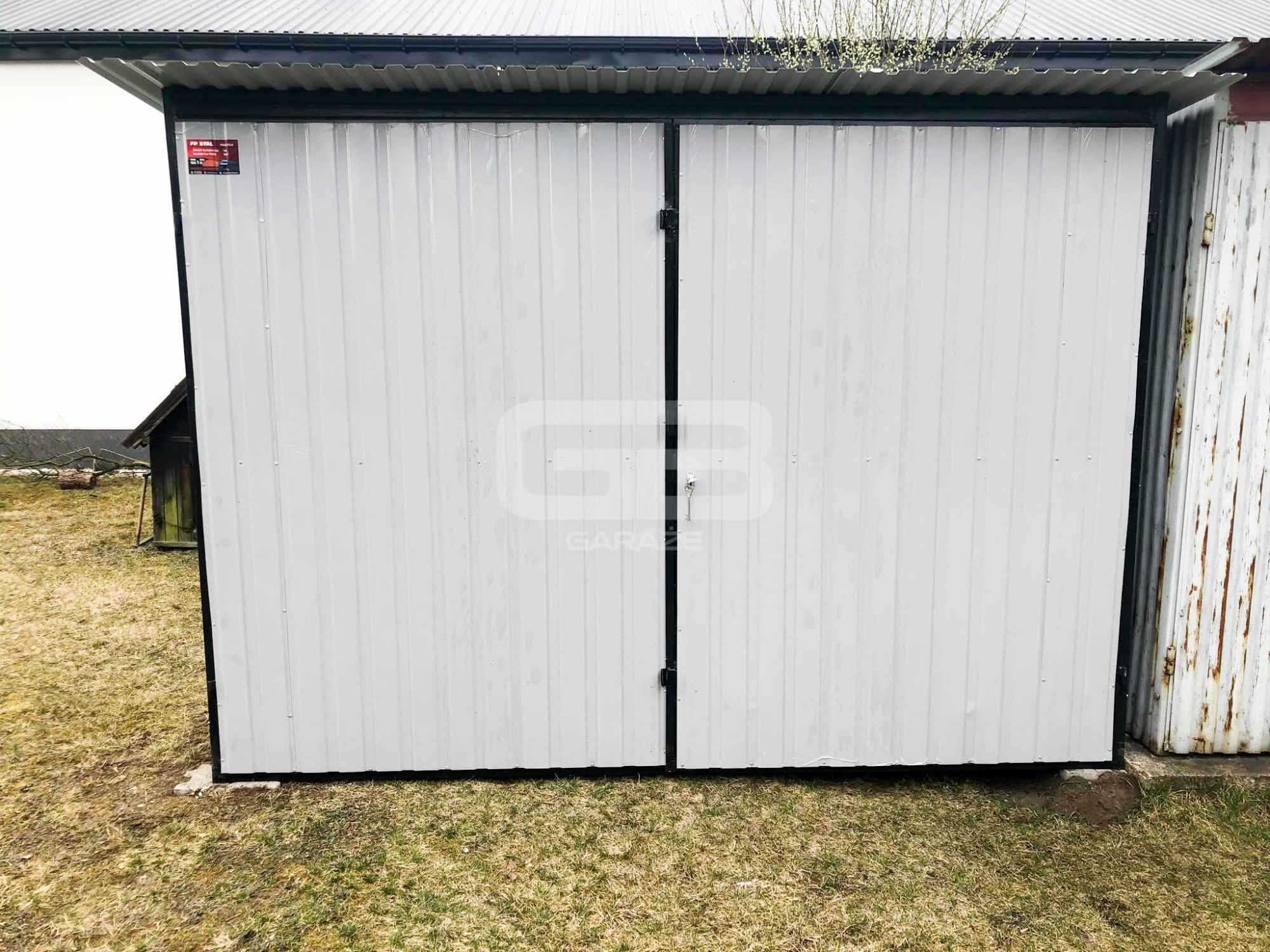 Garaż blaszany 3x5 Brama dwuskrzydłowa Biały  Dach spad w tył GB141 Niepołomice - zdjęcie 4