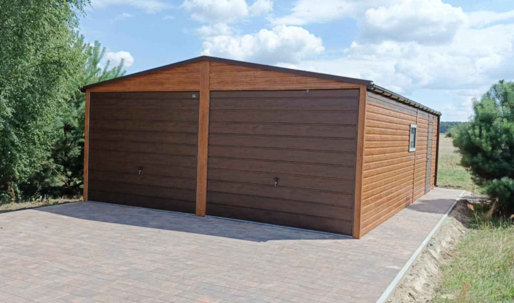 Garaż blaszany dwustanowiskowy 6x8m drewnopodobny + okno + drzwi Toruń - zdjęcie 3