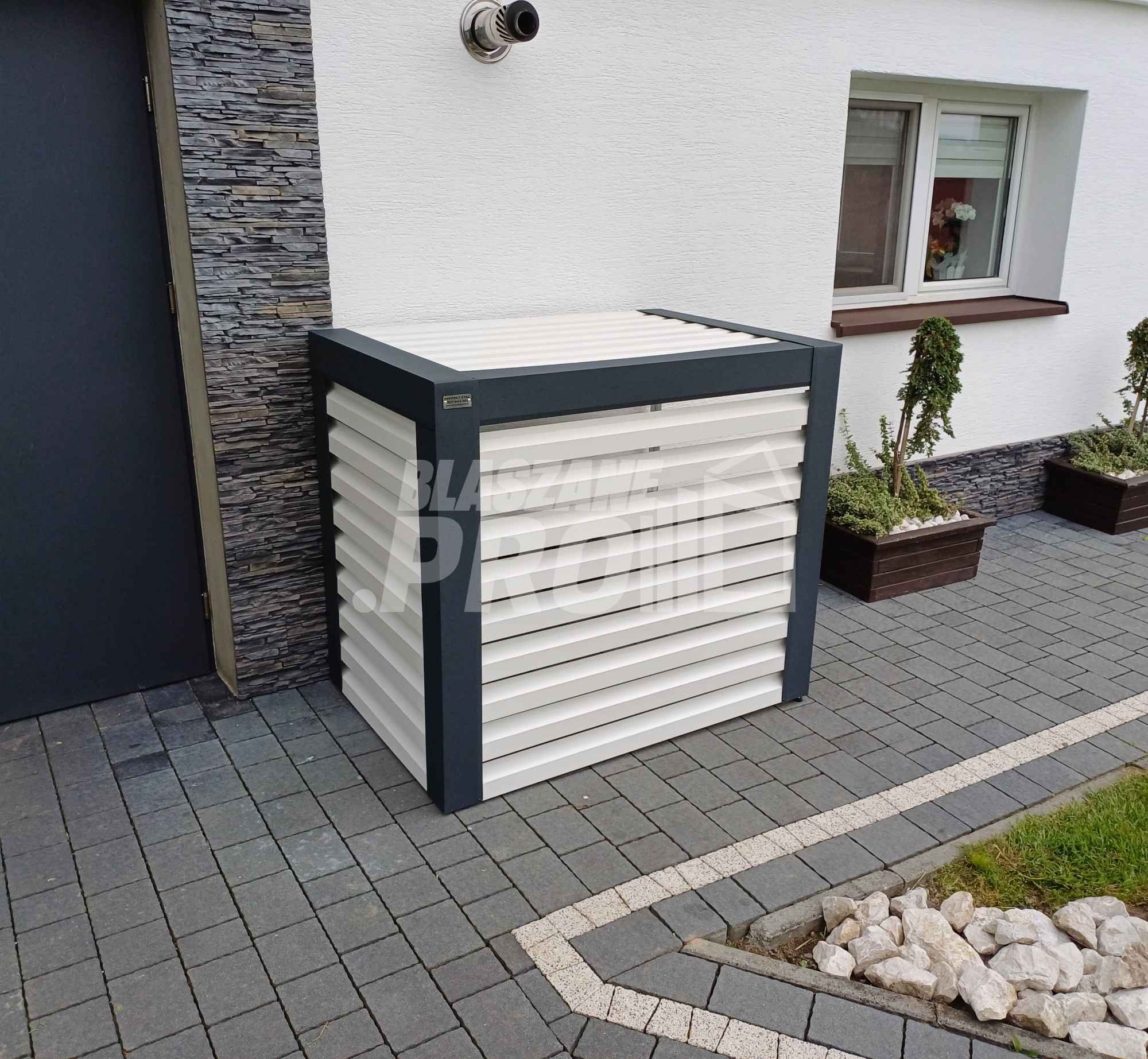 Osłona klimatyzatora, pompy ciepła 90x50x110 cm biały + antracyt GP302 Przemyśl - zdjęcie 2