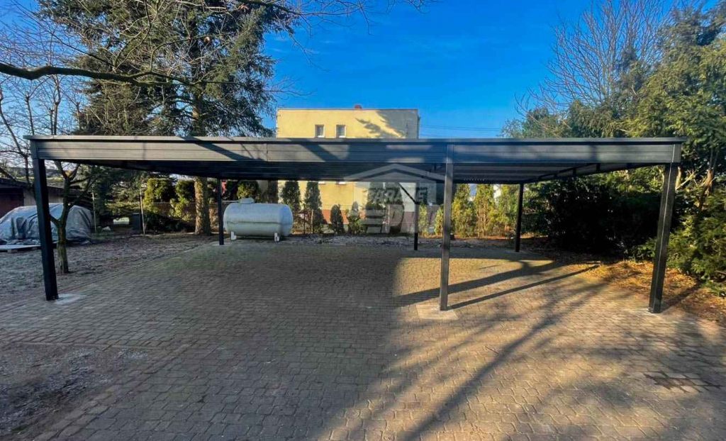 Wiata samochodowa - Carport 9x5,5m - Antracyt - dach spad w tył GP589 Nowy Sącz - zdjęcie 2