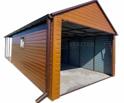 Garaż blaszany 3x5 Brama uchylna drzwi okno rynny dach ST123