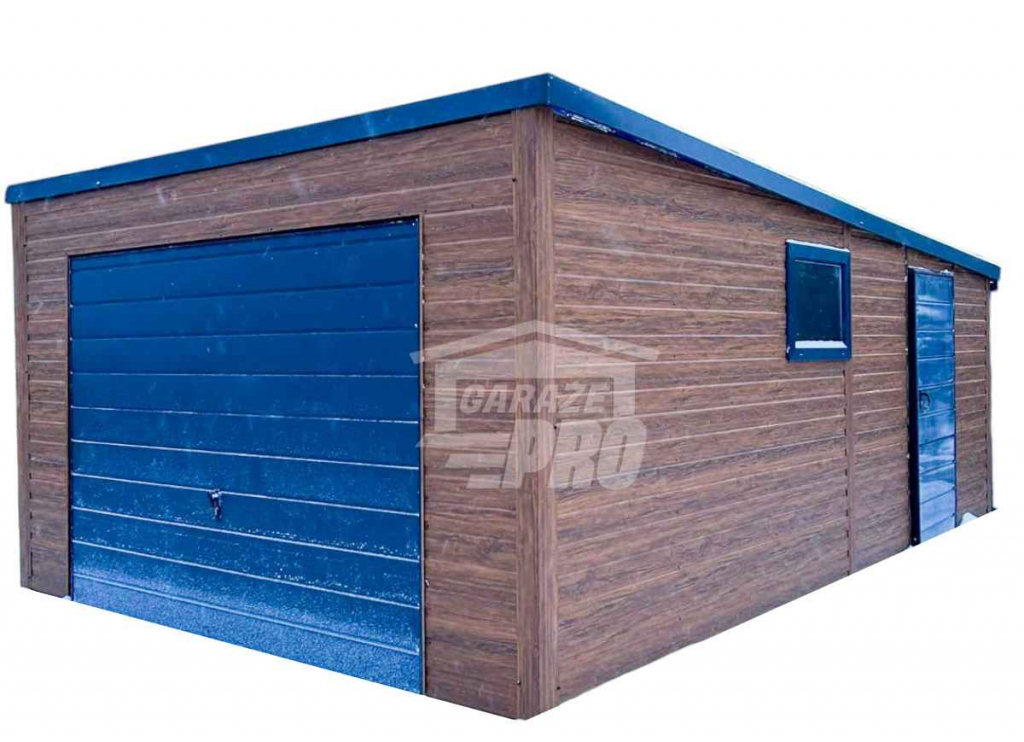 Garaż Blaszany 4x6 Brama uchylna drzwi drewnopodobny rynna  GP255 Dąbrowa Górnicza - zdjęcie 1