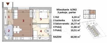 Nowe mieszkania - Rzeszów - Załęże - 60,90m2 - 1632/M Rzeszów - zdjęcie 3