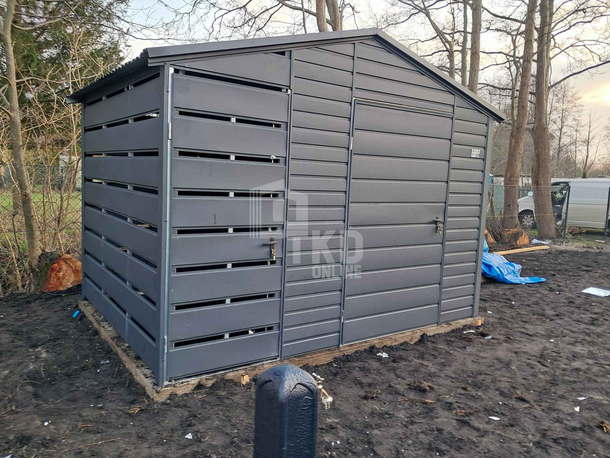 Schowek domek ogrodowy 2,2x2m + wiata 0,8m + drzwi okno TKD361 Kościerzyna - zdjęcie 4