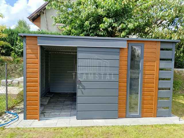 Schowek domek ogrodowy 4x2,5m wiata 0,5m drzwi okno dach TS1168 Hajnówka - zdjęcie 4