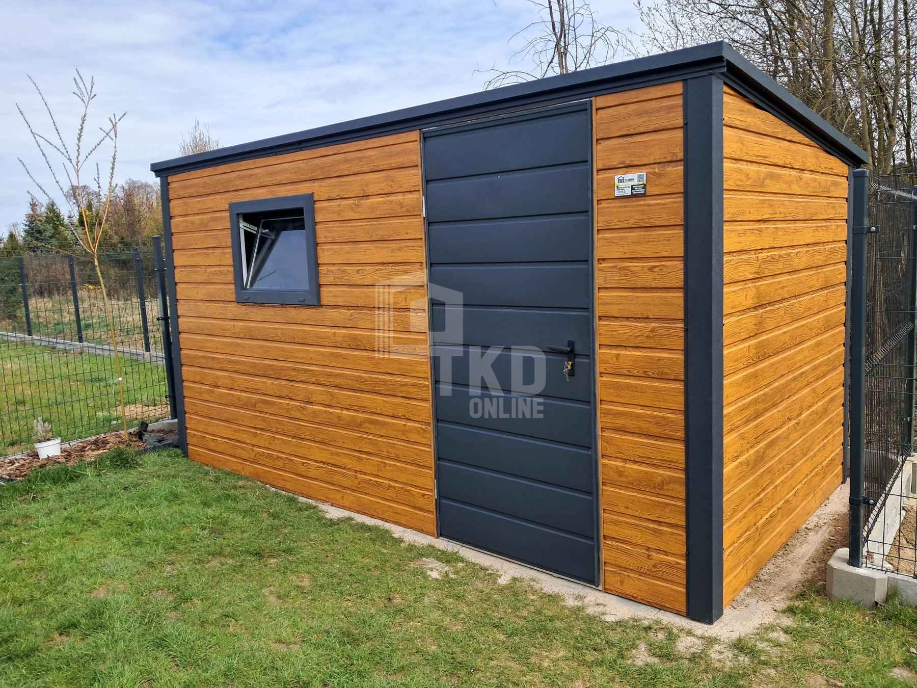 Schowek - domek ogrodowy 4x2m - dzwi -okno drewnopodobny dach TKD392 Braniewo - zdjęcie 2