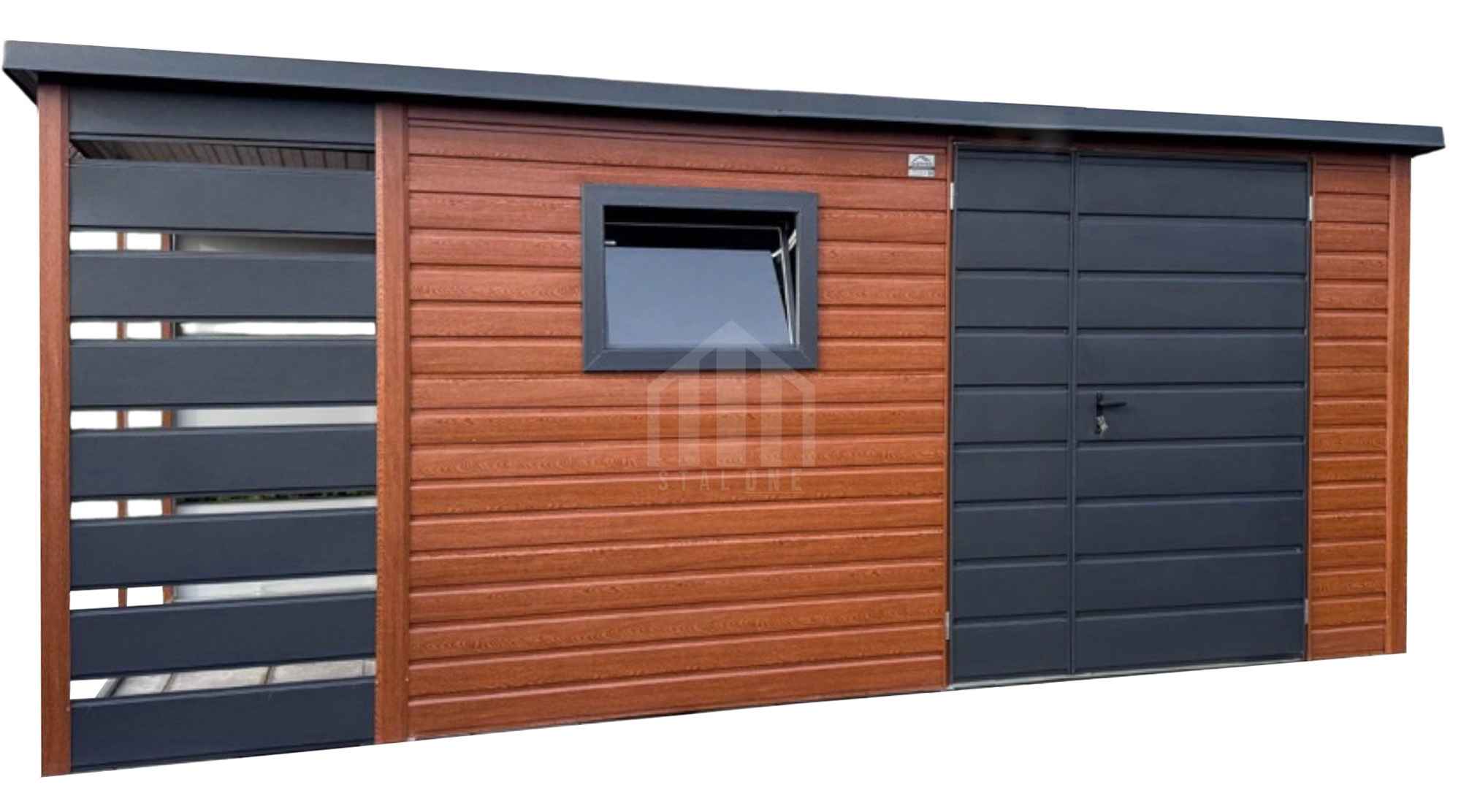 Schowek - domek ogrodowy 3x2 m + wiata 1x2 m - drzwi okno dach  SO178 Suwałki - zdjęcie 1
