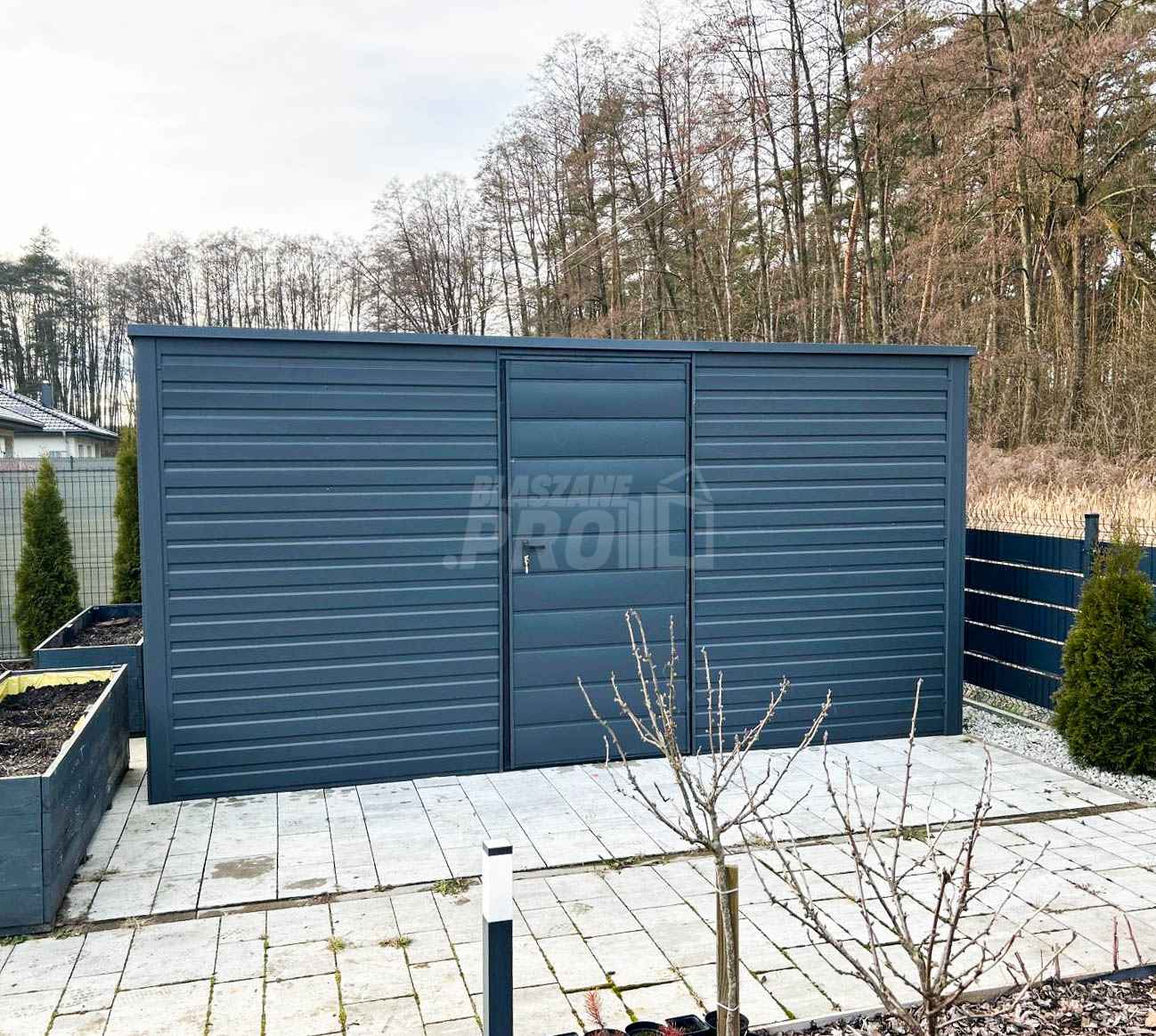 Domek Ogrodowy - Schowek 4x3,5  drzwi - Antracyt dach spad w tył GP262 Dąbrowa Górnicza - zdjęcie 4