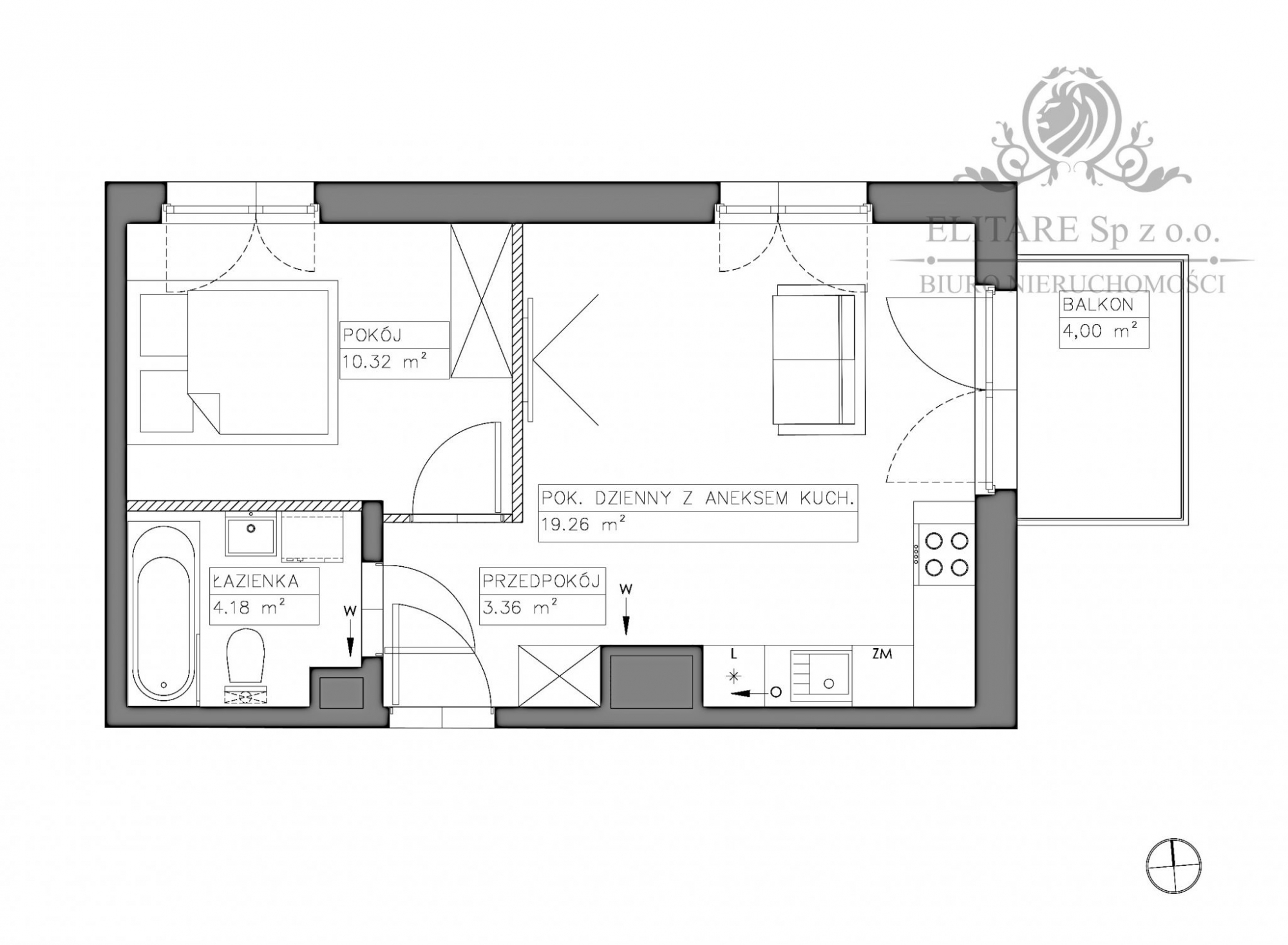 Mieszkanie 2 pokojowe 37,12m2 z balkonem 4m2, Jagodno/Iwiny Wrocław - zdjęcie 2