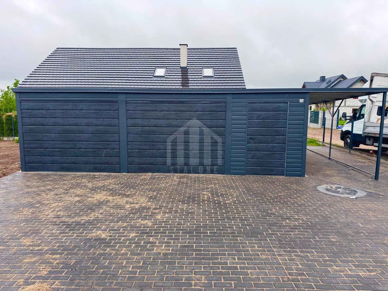 Garaż blaszany 8x5m + wiata 2m - 2x brama - okno - drzwi SO137 Jastrzębie-Zdrój - zdjęcie 4