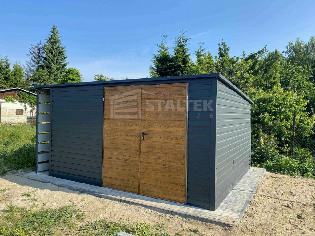 Schowek - Domek Ogrodowy 4,5x2m + wiata 0,5m - Brama  dach  ST182 Kraśnik - zdjęcie 3