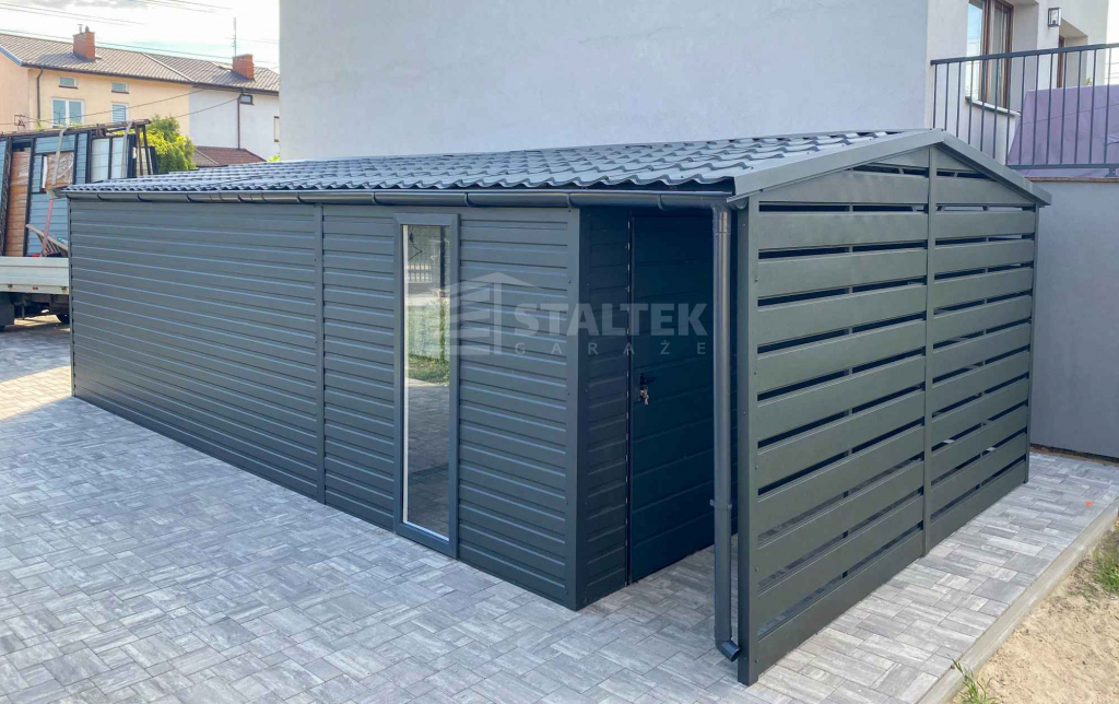 Garaż blaszany 4x6m wiata 1m brama drzwi okno rynna blachodach ST197 Przasnysz - zdjęcie 5