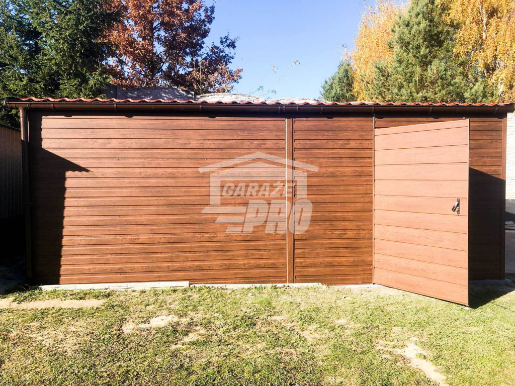 Garaż blaszany 6x6 2x Brama  drewnopodobny  Dach dwuspadowy GP111 Stare Miasto - zdjęcie 4