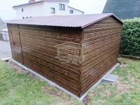 Garaż blaszany 4x6m Brama uchylna drzwi okno drewnopodobny dach GP446 Sopot - zdjęcie 7