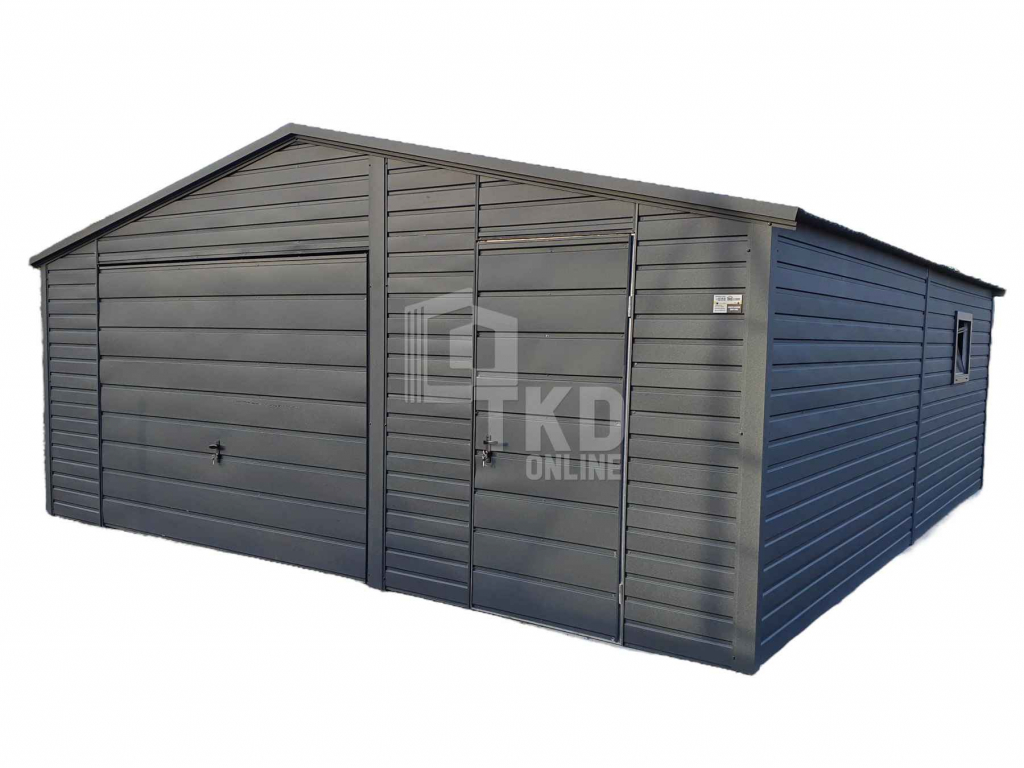 Garaż Blaszany 6x6 Brama - okno - Antracyt - dach dwuspadowy TKD101 Radom - zdjęcie 1