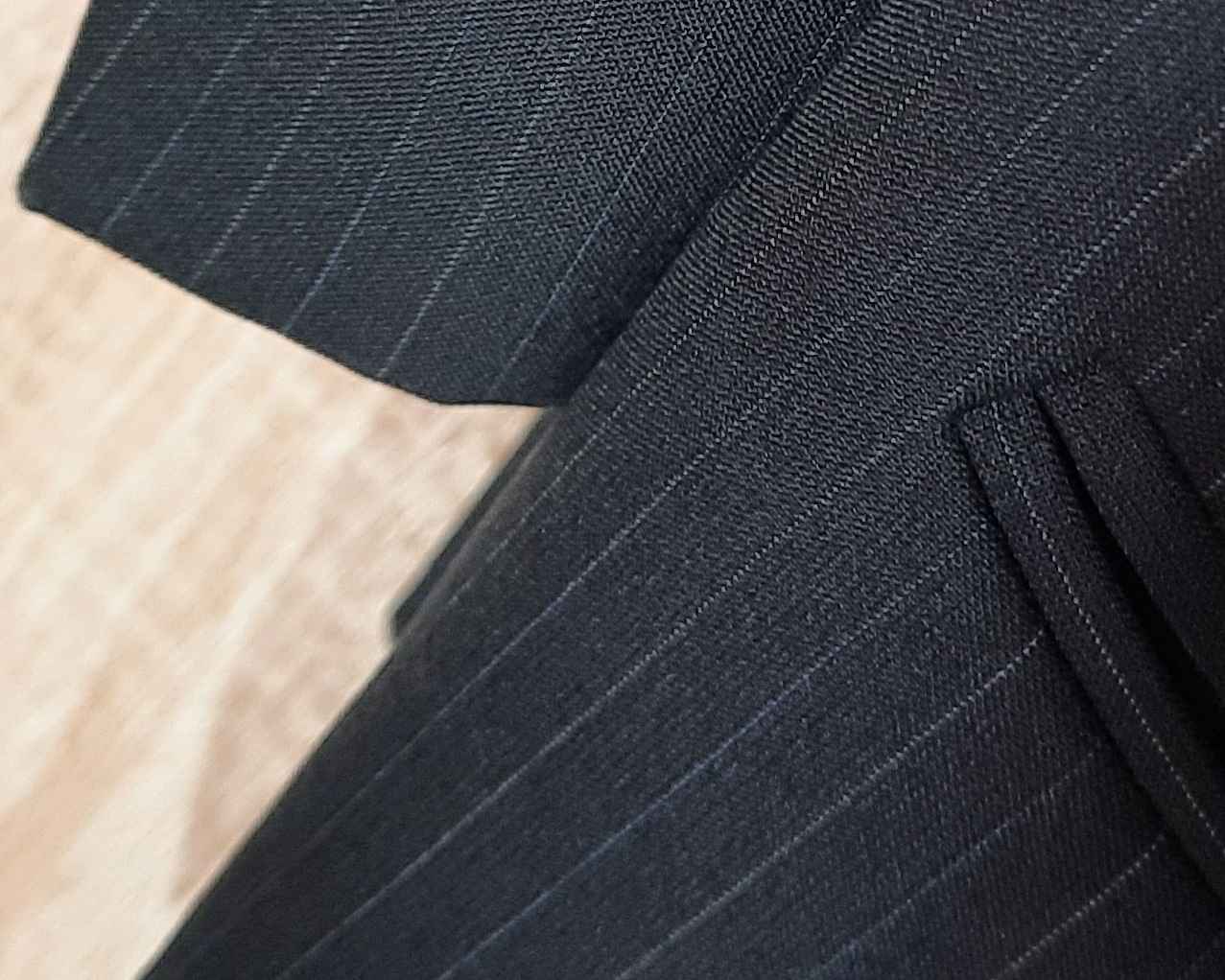 Marynarka męska, wełna granat-czarny, na 182 cm wzrostu - jak nowa Bielany - zdjęcie 4